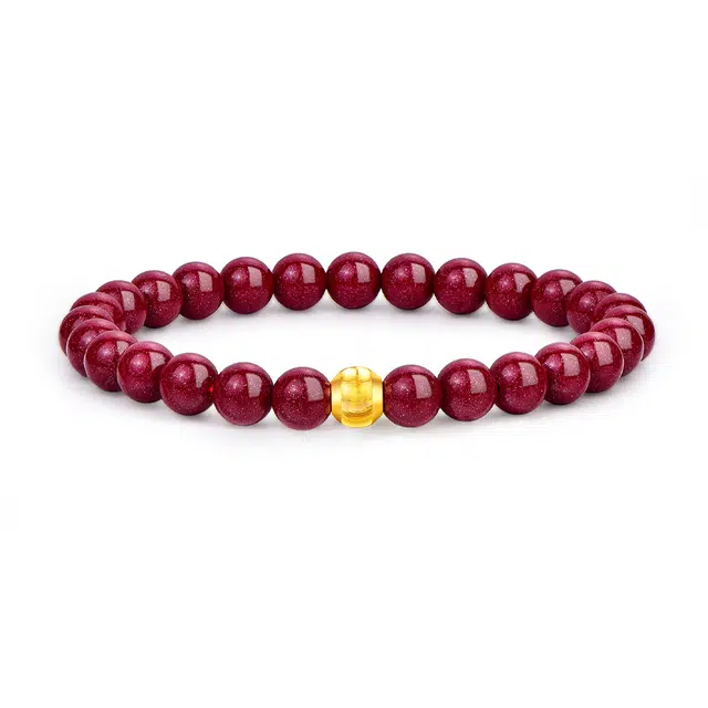 【时来运转】 金六福吉祥 珠事顺利扭转乾坤吉祥如意转运金珠 新中式国潮风高级感小众经典设计#好运再造辰砂 朱砂 手串 女款