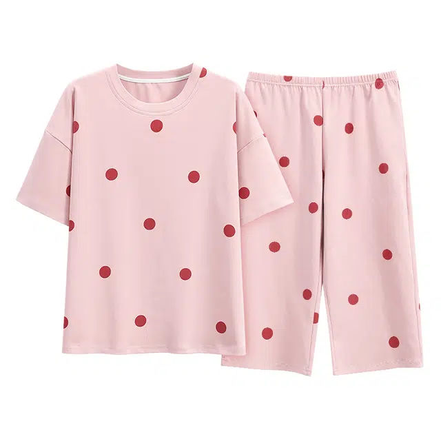 好福份 时尚透气设计家居服短袖七分裤睡衣套装 女款
