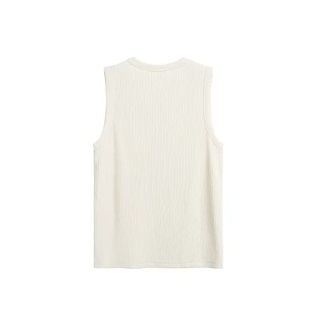 颂希尔 纯色潮牌打底衫夏季无袖宽松版健身坎肩背心 男女同款