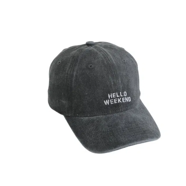 【Hello Weekend】 艾佳微 时尚大头围水洗潮流字母百搭设计款户外遮阳 棉 鸭舌帽 男女同款情侣款