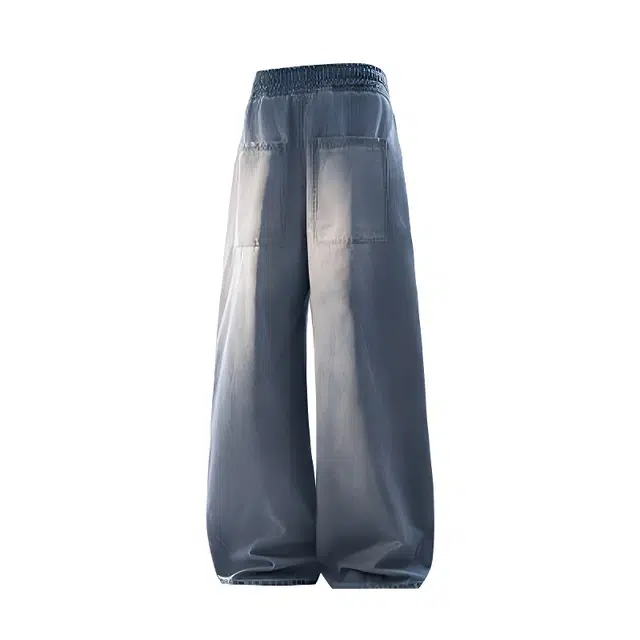 加荣 刺绣弯刀牛仔裤子夏季薄款透气设计感宽松垂感美式复古水洗做旧破洞牛仔裤高腰显瘦宽松直筒阔腿拖地长裤 男女同款