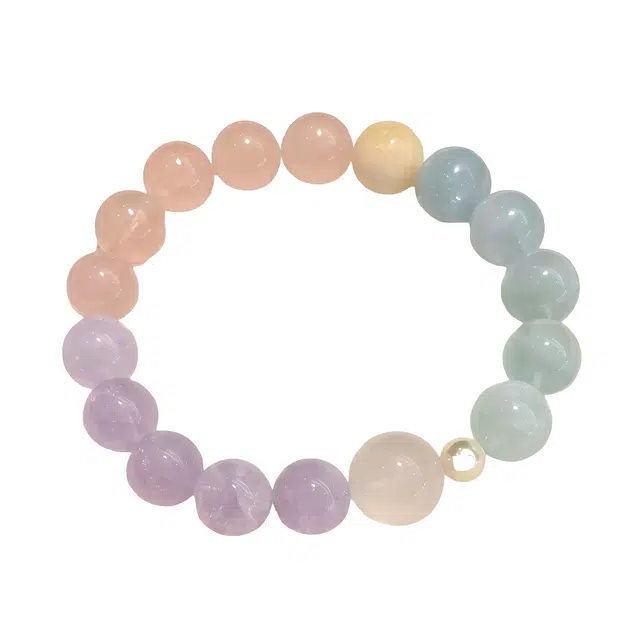 丰运阁 【夏日奶油】三色拼接原创小众设计  青春活力浪漫美好 幸运吉祥增进人缘情绪调节提升心情#好运 多色水晶 手串 女款