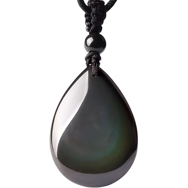 子婳 水滴本命年时尚百搭小众精致 黑曜石 吊坠 男女同款情侣款