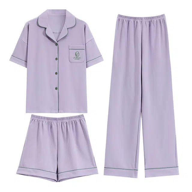 好福份 舒适柔软透气设计家居服夏季睡衣套装 女款