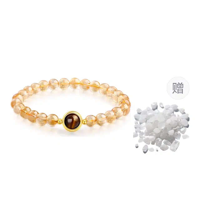 【撑财气镇心浮】 金六福吉祥 曦芒集招财纳福财运爆棚心平气和 新中式国潮风轻奢精致优雅时尚小众设计#好运天然 黄水晶 手串 男女同款情侣款