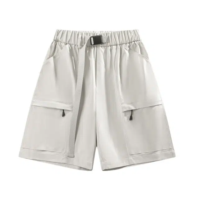 加荣 工装短裤男夏季薄款透气休闲裤凉感速干冰丝裤夏天清凉舒适男裤青少年美式篮球裤山系户外五分裤 男女同款 机能风慵懒松弛伞兵裤