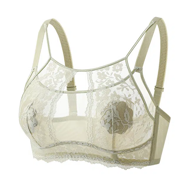 戴维诗 法式大胸显小显瘦收副乳防下垂防凸点纯欲网纱边文胸 女款