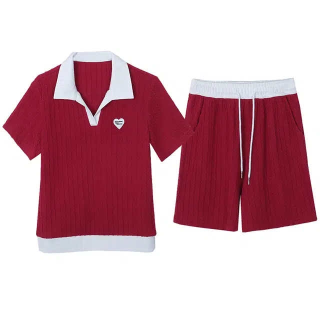 木清清 舒适百搭短袖上衣时尚潮流短裤休闲套装 女款