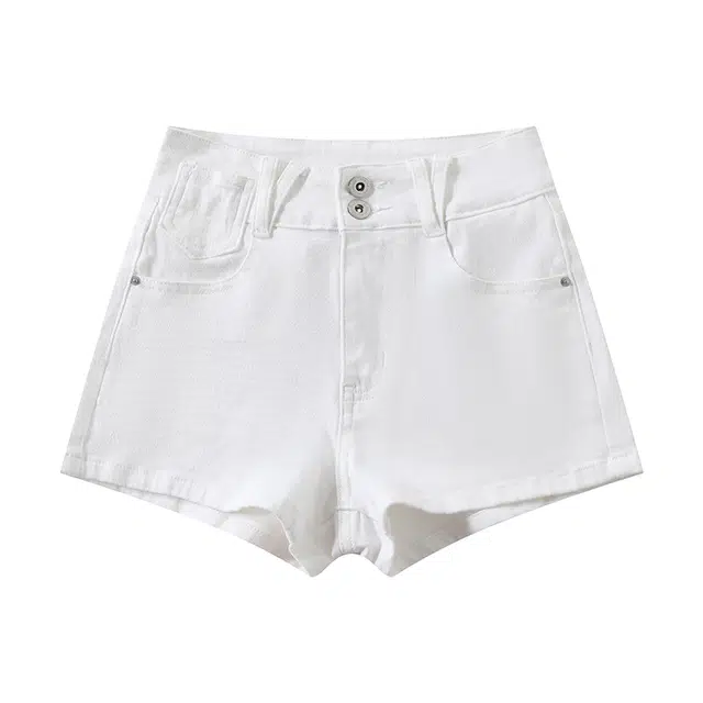 拾籍 简约舒适高腰显瘦包臀时尚百搭辣妹修身热裤牛仔短裤 女款