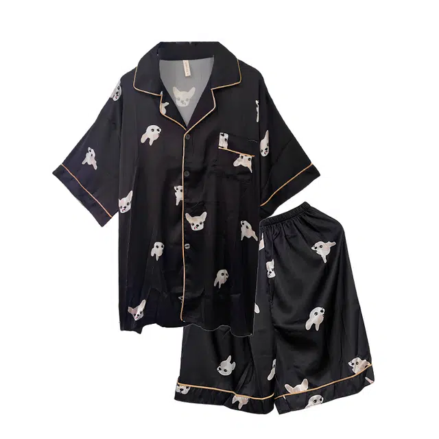 俏霓桐 薄款时尚可爱卡通青春休闲简约大方舒适凉感家居服可外穿睡衣套装 男款