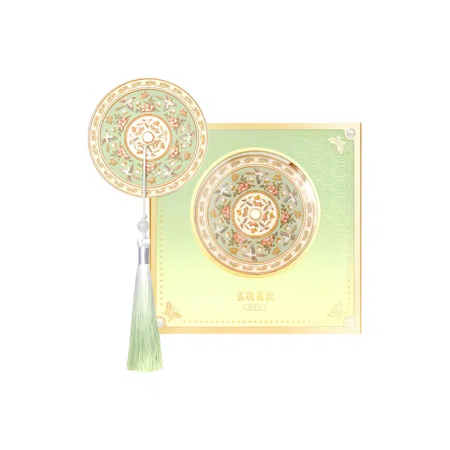 未来枫情 古风 雀绕花枝手持 随身便携化妆镜