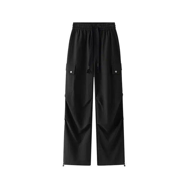 星际者 基础款大口袋中腰系带宽松休闲裤 男女同款