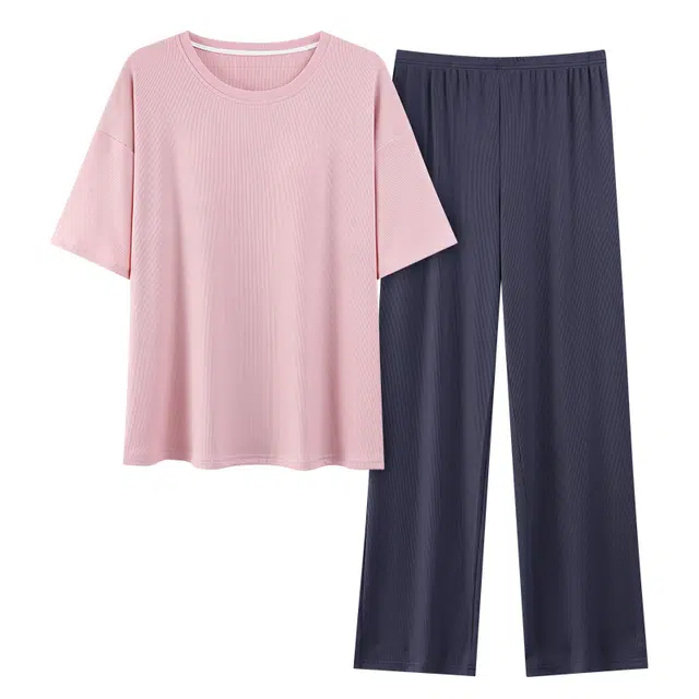 顶瓜瓜 透气不闷汗简约舒适可外穿家居服睡衣套装 女款