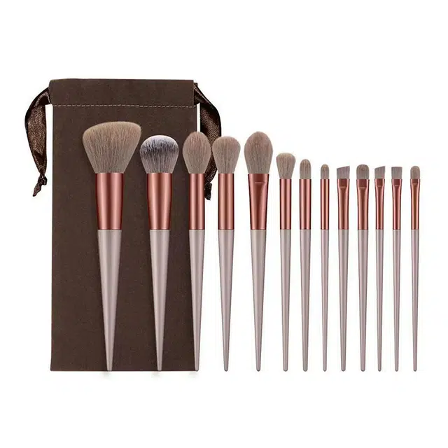 橡柠派  亲肤实用眼影腮红高光散粉化妆刷套装 修容打底定妆便携晕染细节柔软