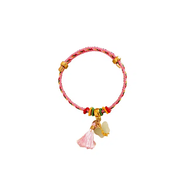 前方大荒野 蝴蝶温柔甜美优雅迷人新中式简约时尚小众设计国风潮流时髦独特气质轻奢高级感日常通勤百搭 织物 手绳 女款