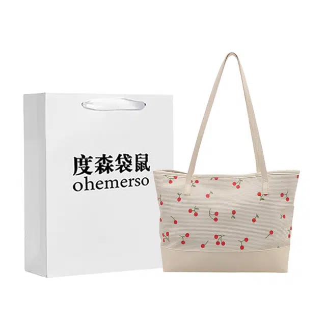 度森袋鼠 百搭通勤时尚樱桃高级洋气 牛津纺 托特包单肩包 常规 女款 多色