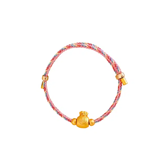 前方大荒野 小福袋端午五彩绳萌趣可爱福禄双全财源滚滚转运珠招财纳福新中式潮流时尚简约设计轻奢高级感日常通勤百搭精致 织物 手绳 女款
