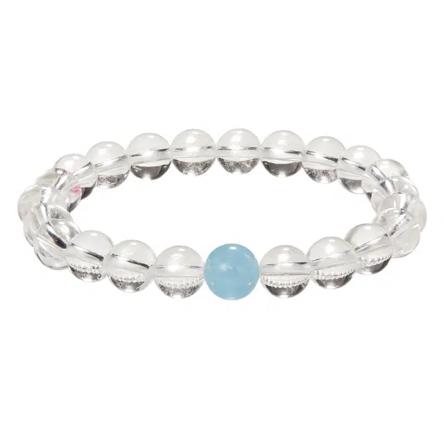 蔻斯琦 新中式白月光国风梦幻通透 纯净文玩转运 好运 白水晶 手串 男女同款情侣款