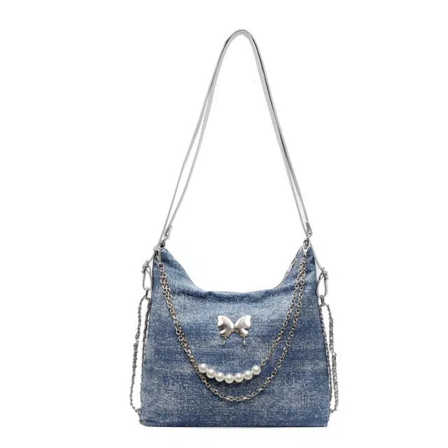 草丛喵喵喵 蝴蝶结可爱百搭 布 单肩包 女款 多色