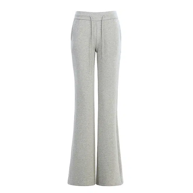 敲模女孩 美式辣妹风冰丝垂感修身高腰瑜伽微喇卫裤休闲裤 女款