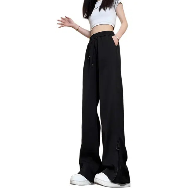 徐百货 裤子薄款宽松垂感微喇西装裤直筒夏天运动宽松舒适长裤休闲裤 男女同款