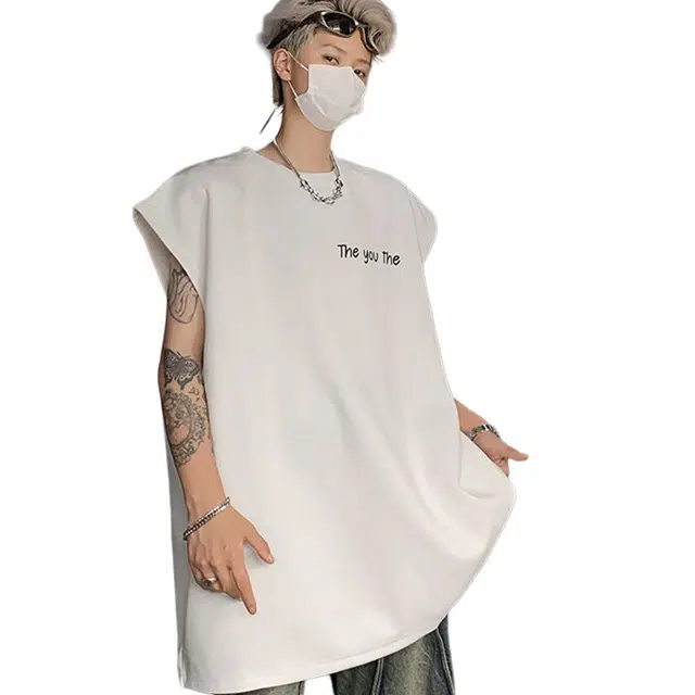 佐菲利 美式高街字母印花麂皮绒宽松潮牌痞帅高级感无袖坎肩背心 男款