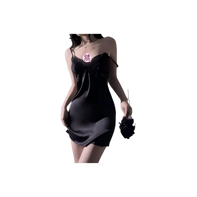 崇朵  吊带蕾丝睡裙大码性感免脱小胸情趣内衣