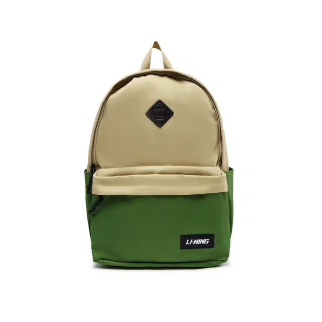 李宁儿童 运动生活系列 时尚轻便简约运动休闲 聚酯纤维 童包 青少年 褐色配绿色