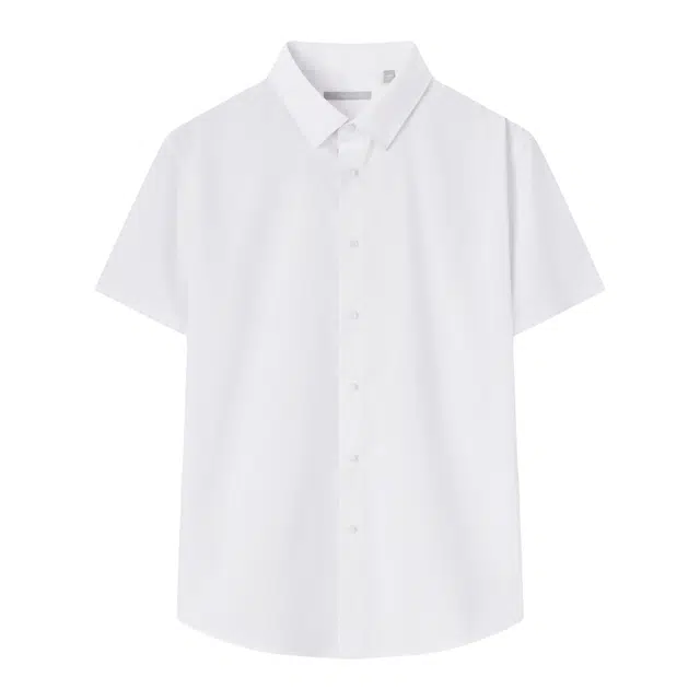 九牧王男裤专家 新凉感系列 抑菌轻奢丝滑柔弹纯色短袖衬衫 男款