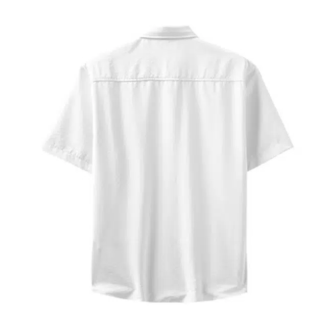 杜克恩 美式冰丝凉感肌理感薄款透气翻领基础款百搭通勤无性别穿搭休闲夏季短袖衬衫 男女同款