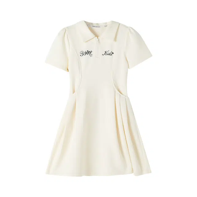 媛媛公主连衣裙 潮流时尚简约亲肤短袖 白色 中小童