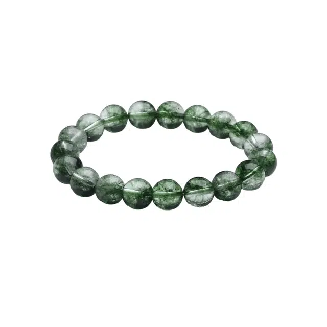 聆听花开 新中式转运珠串珠招财聚宝盆弹力绳单圈好运招财能量石处理 绿幽灵 手串 男女同款情侣款