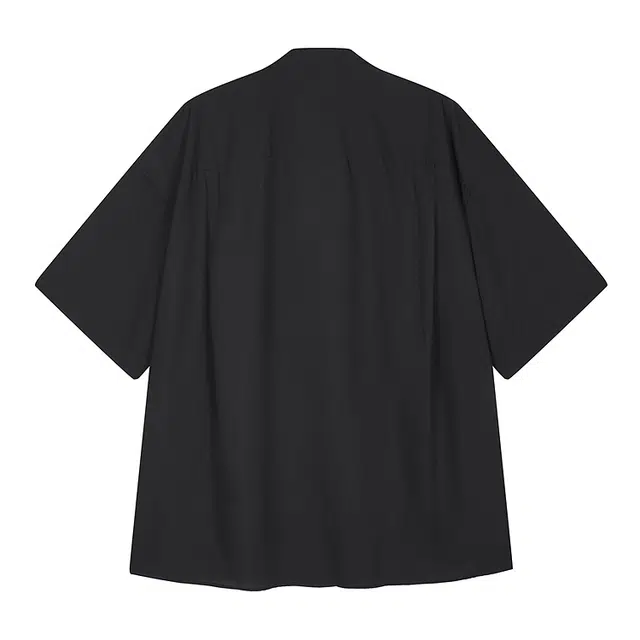 速写 宽松纯色简约翻领设计感度假短袖衬衫 男款