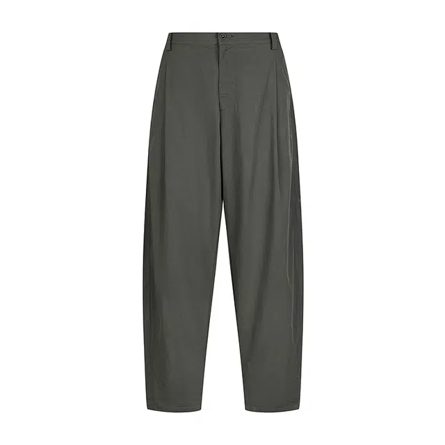 速写 棉麻混纺长裤宽松弯刀休闲裤 男款