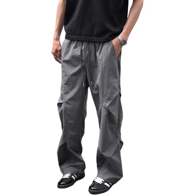 徐百货 美式街头复古解构伞兵工装裤宽松阔腿潮流百搭裤子休闲裤 男女同款