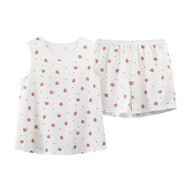 好福份 凉感系列 带胸垫圆领无袖舒适透气家居服睡衣套装 女款