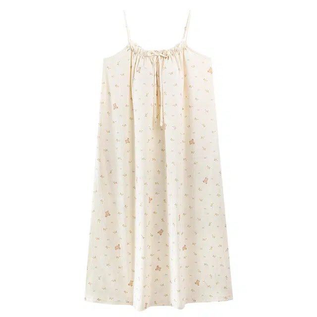 好福份 带胸垫透气休闲柔软家居服无袖夏季睡裙 女款