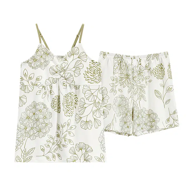 好福份 带胸垫无袖吊带时尚透气舒适家居服睡衣套装 女款