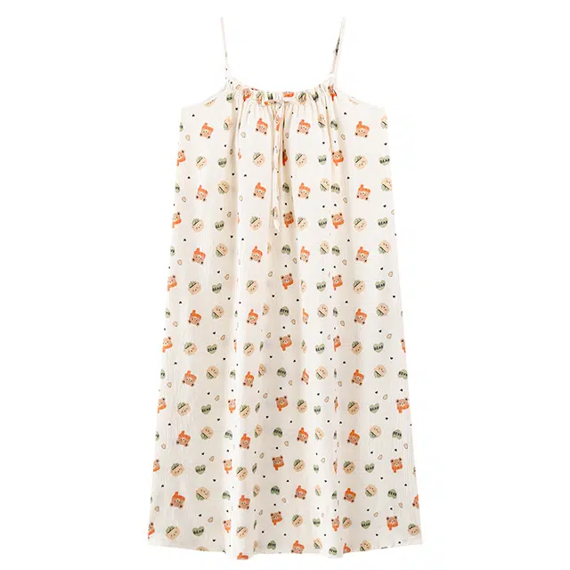 好福份 软绵绵系列 带胸垫无袖时尚透气简约家居服夏季睡裙 女款