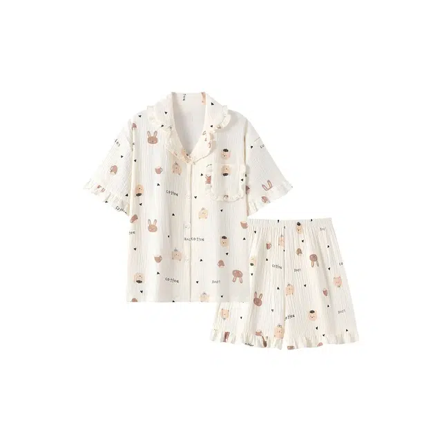 俏韵 卡通可爱短袖短裤薄款家居服夏季睡衣套装 女款