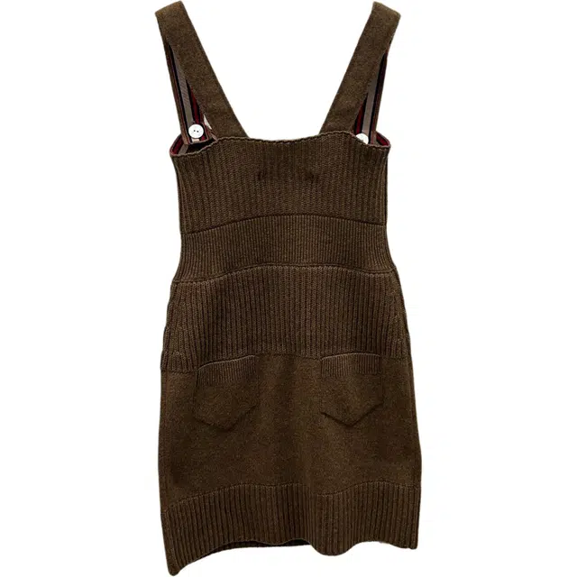 CHANEL 24A Knit Dress Brown