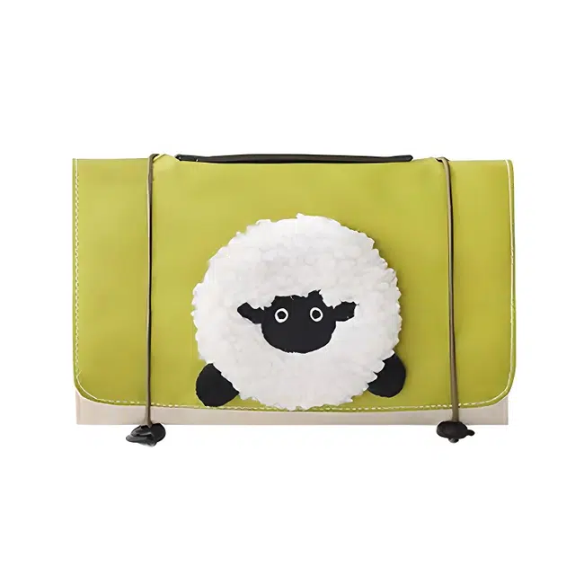 轻迎 小羊化妆包洗漱包收纳包手拿包便携旅行大容量高级可爱折叠包宿舍化妆包