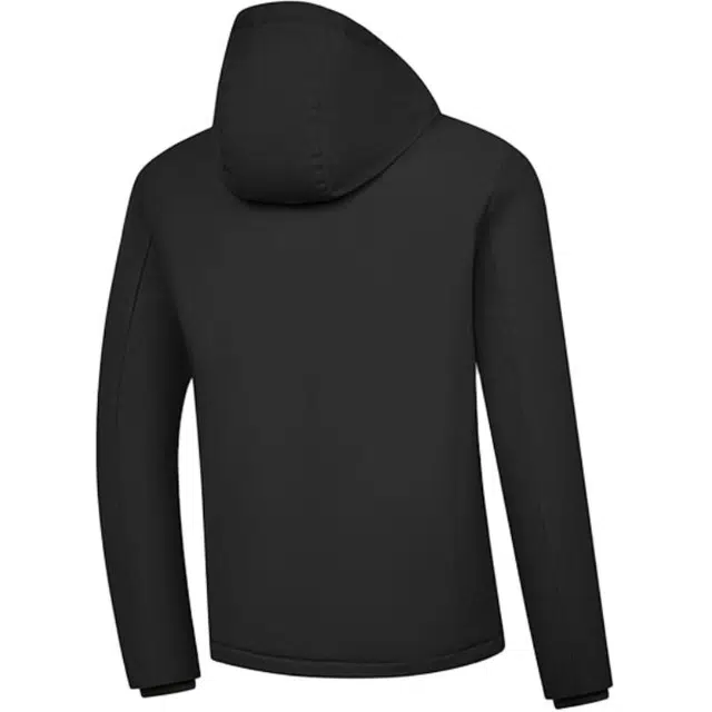 乔丹 纯色拉链连帽百搭休闲棉服 男款 黑色