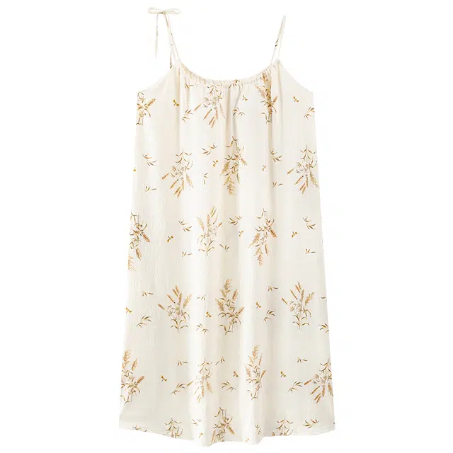 好福份 带胸垫时尚甜美柔软家居服无袖吊带夏季睡裙 女款