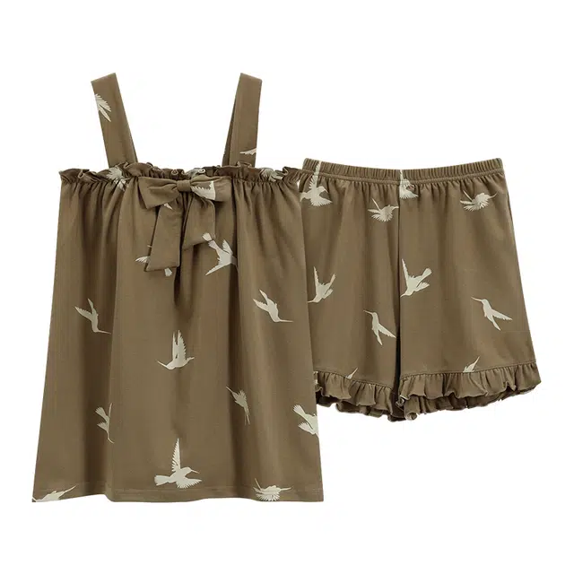 好福份 带胸垫无袖吊带透气舒适家居服睡衣套装 女款