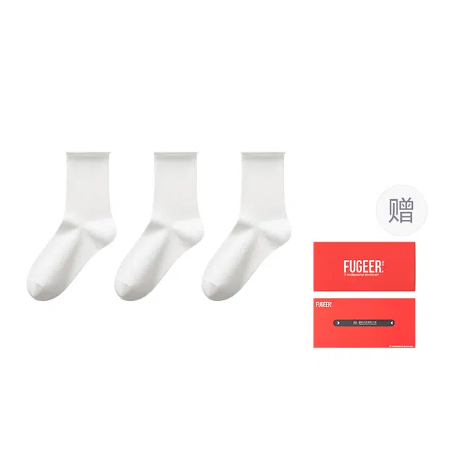 副歌 女纯棉无骨堆堆短袜时尚百搭运动透气吸汗简约休闲中筒袜 女款