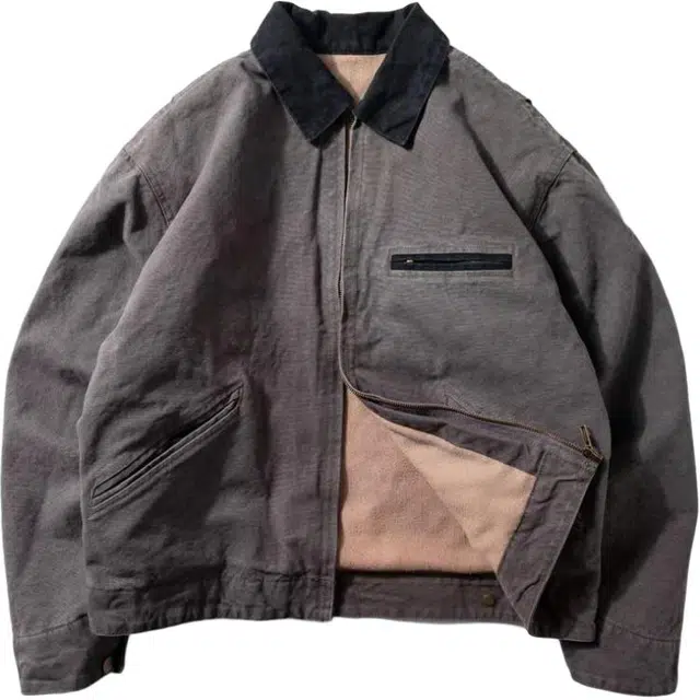 雅鹿 美式复古高街潮流短款纯色收口袖长袖翻领宽松型夹克外套 男款