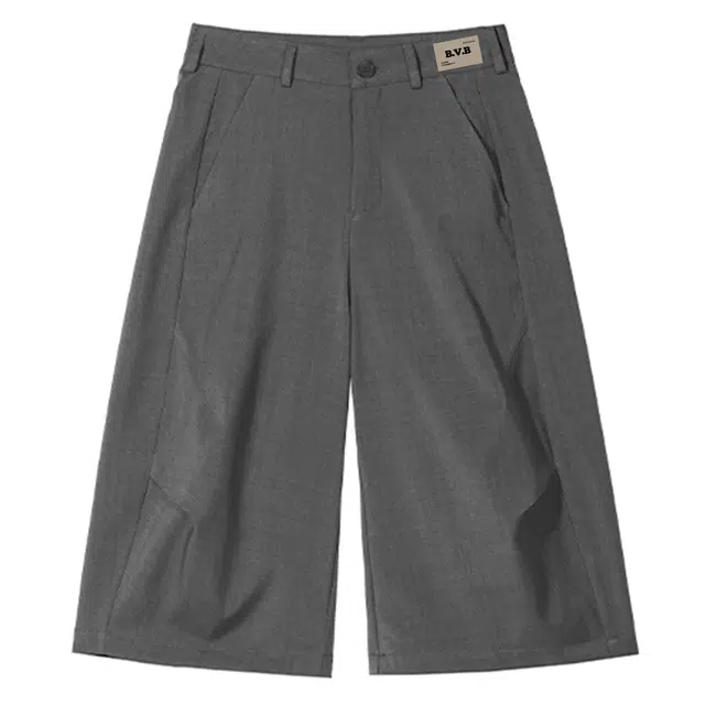 普鲁士多特蒙德 美式复古高街潮牌简约垂感宽柔软舒适百搭七分休闲短裤 男女同款