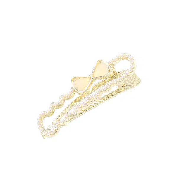 如花梦 蝴蝶结高端前额刘海侧边夹子鸭嘴夹 合金 发夹 女款