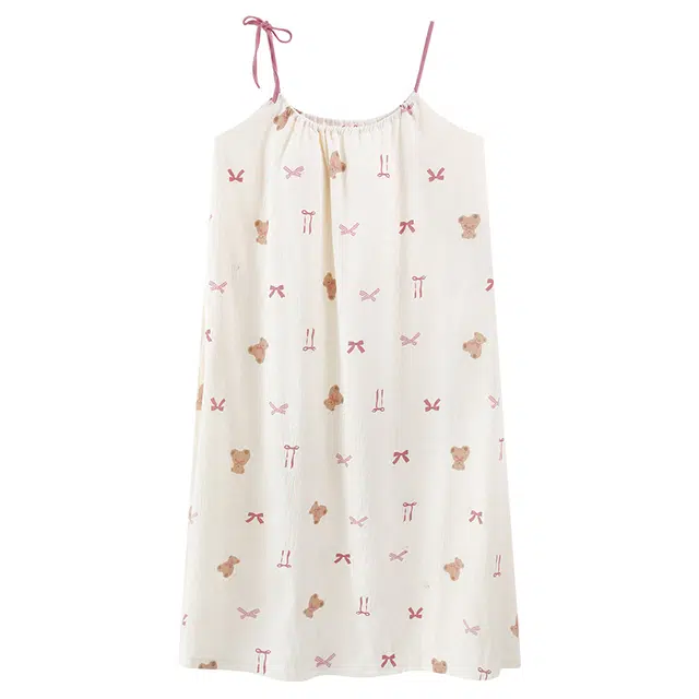 好福份 带胸垫轻便透气柔软家居服无袖夏季睡裙 女款